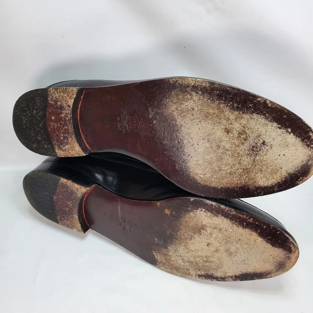 R. Martegani Loafers Mens 10.5 M Black Exotic Leather Italian Handmade Luxury